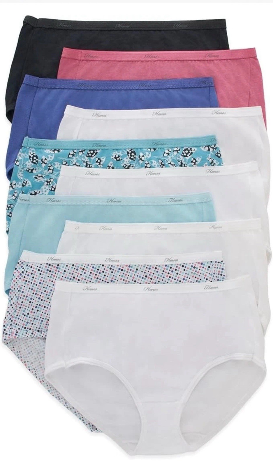 Hanes Women’s Breathable Cotton Tagless Briefs Underwear 10-Pack Size 10/3XL New