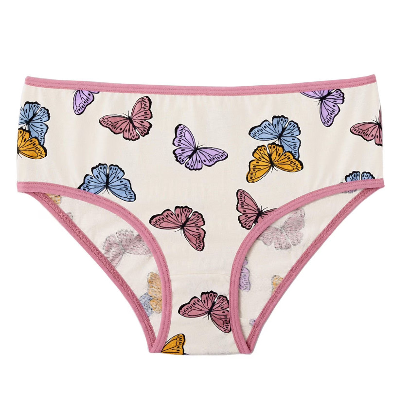 Member’s Mark Girls 7-Pack Organic Cotton Briefs Lilac Butterfly Print Size 4-16