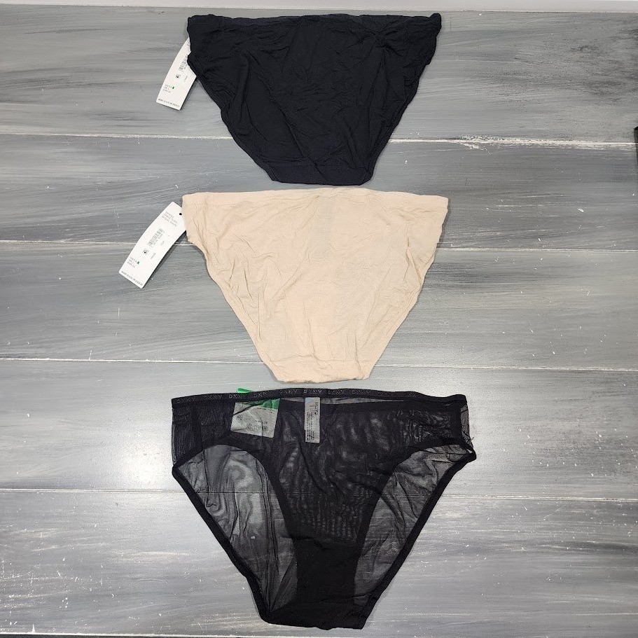 DKNY Modal Bikini Panties 3 Pack Black Nude Large