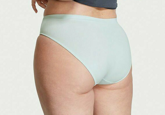 L Soft Dove Grey Gray Foggy Cloud LOGO Seamless Victorias Secret Bikini Pantie
