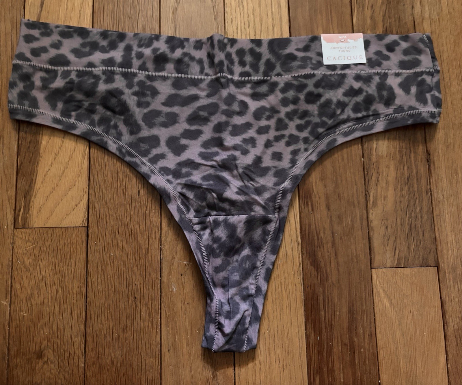 Plus Size 14/16 Lane Bryant Cacique Comfort Bliss Thong Dusty Mauve Cheetah