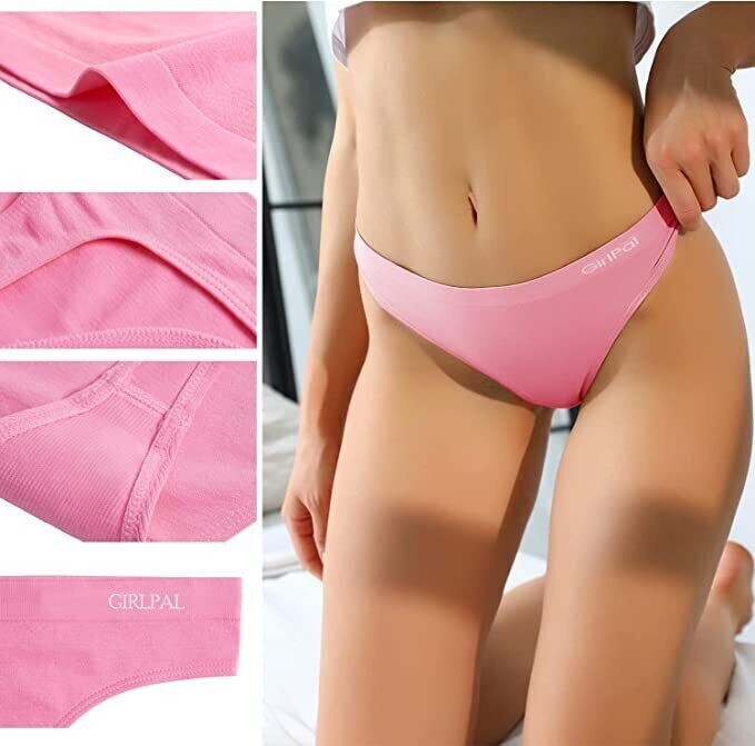 G-String Thongs Seamless Midrise Antibacterial Invisible Pink S/M BR23