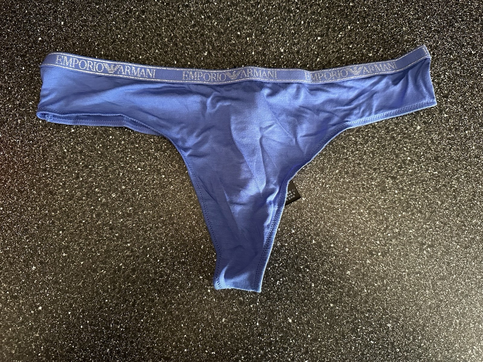 EMPORIO ARMANI LARGE PURPLE ECO VISCOSE WOMENS THONG PANTY NOS