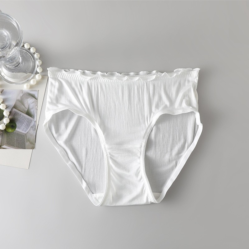 100% Mulberry Silk Women’s Underwear Mid-rise Briefs With Double-layer Gusset