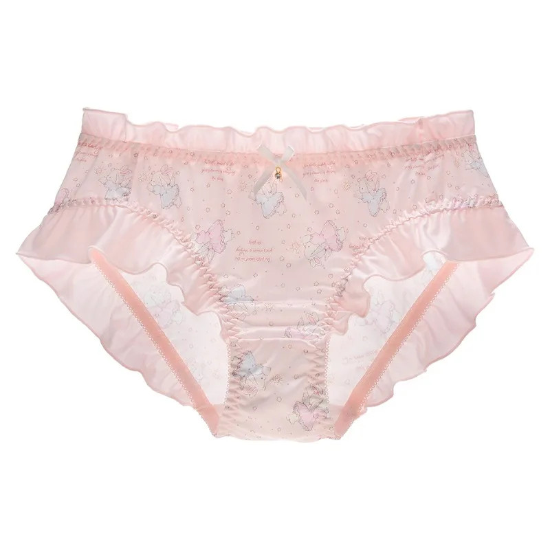 Low Rise Cartoon Panties Women’s Ruffle Lace Soft Stretch Breathable Briefs