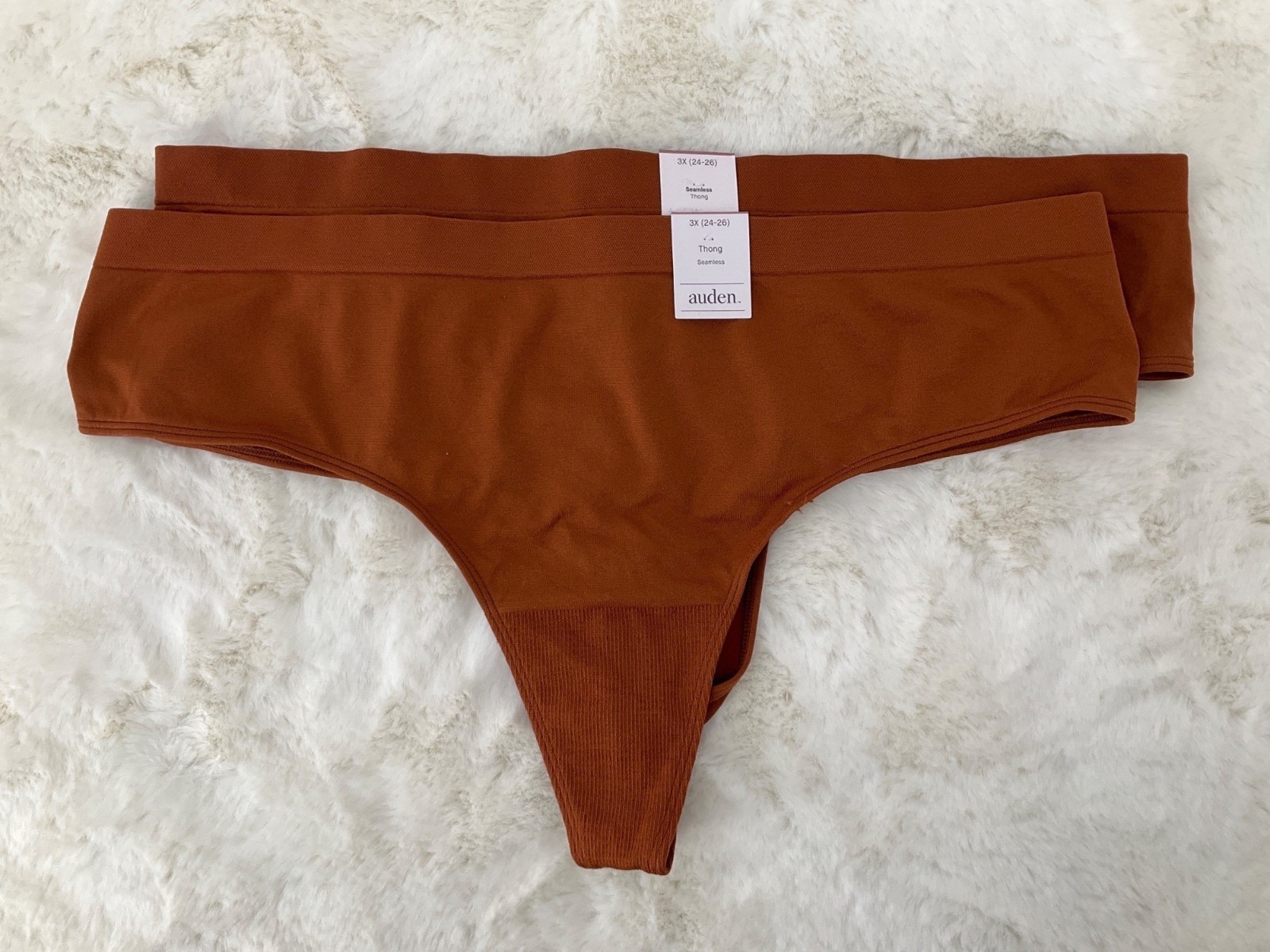 Auden Seamless Thong Womens Plus size 3X (24-26) Rust brown New with tags