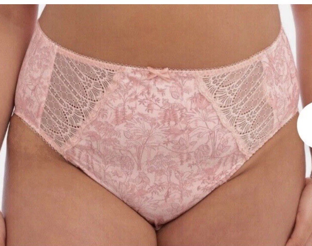 Elomi 4425 Mariella Full Brief Panty Peachy Tiger Floral Print Size XXL 2L NWT