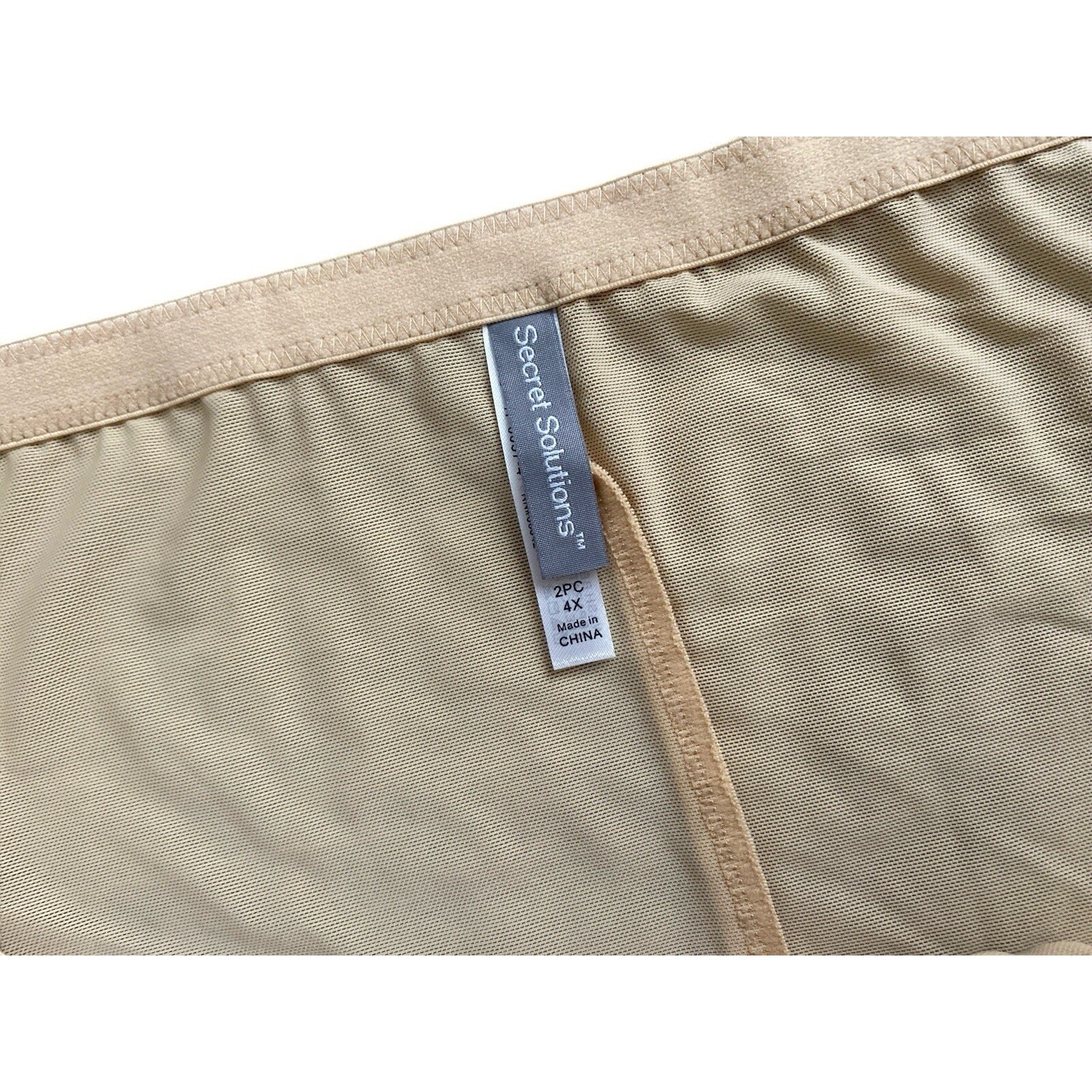 Secret Solutions 4X Beige High Waist Tummy Control Shaper Briefs Panties