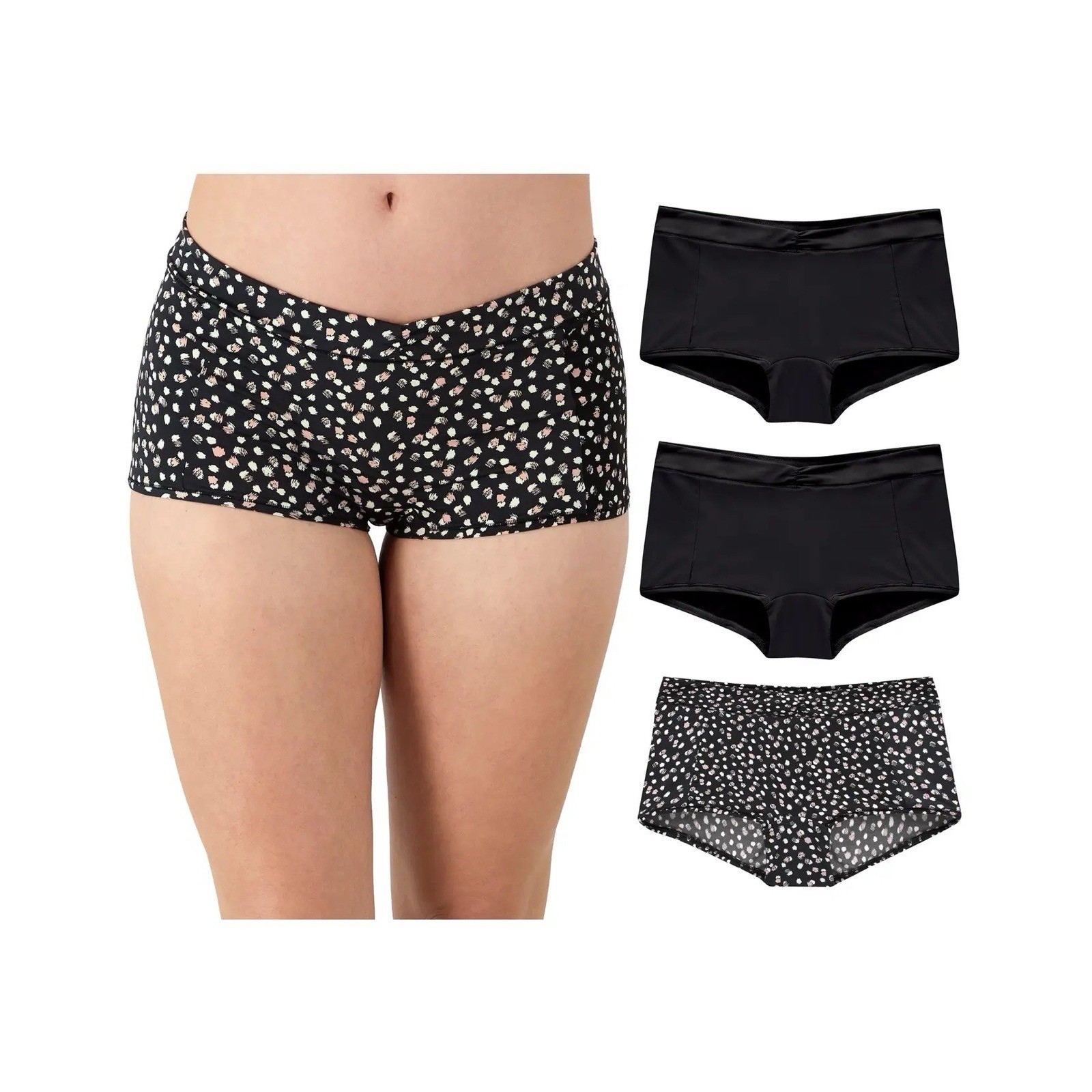 Maidenform Everyday Luxe Stretch Micro,no Pinch Waistband Boyshort, 3-Pack SZ M