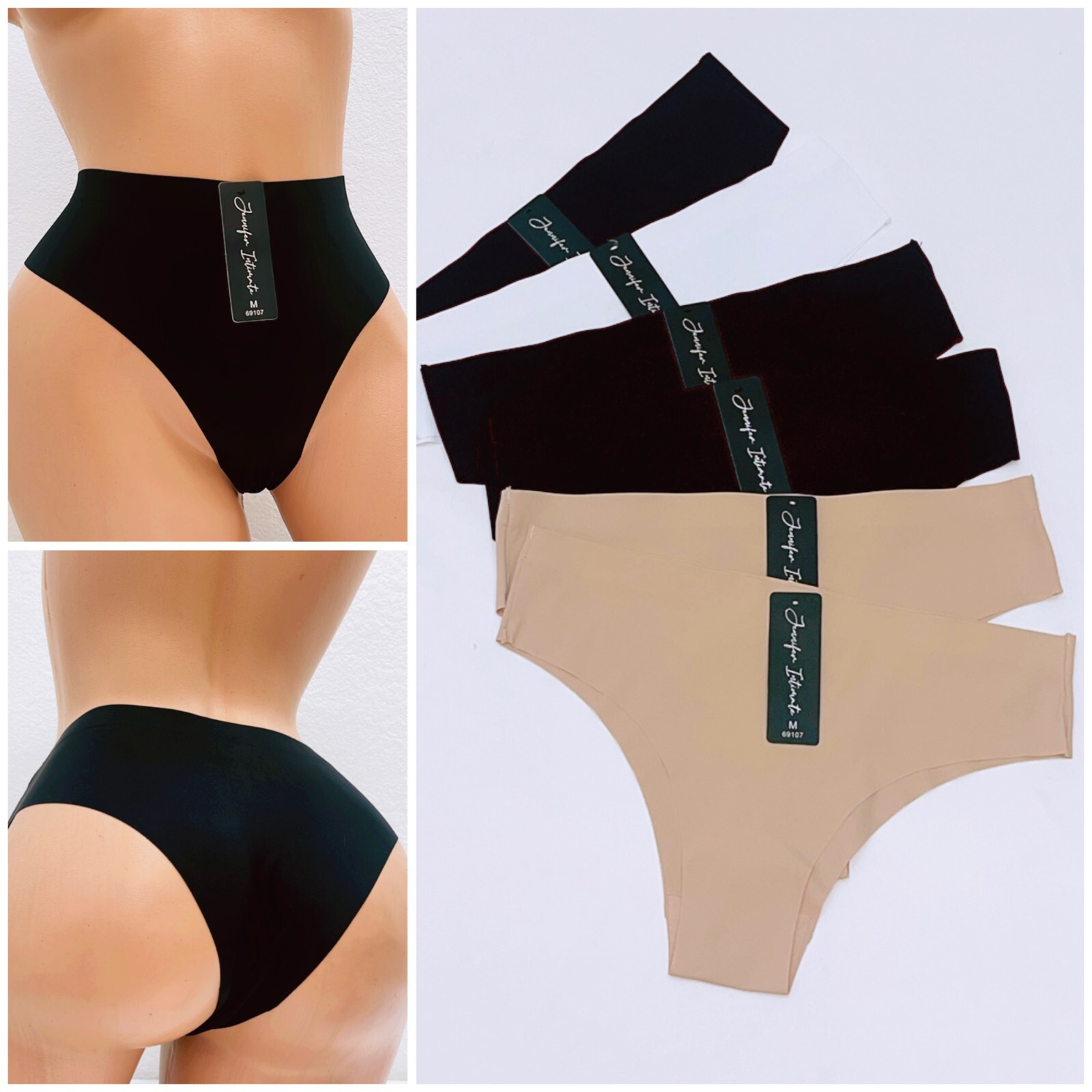 6 Packs Lot Sexy Womens Silky Panties Thongs High Leg Ladies Underwear Lingeries