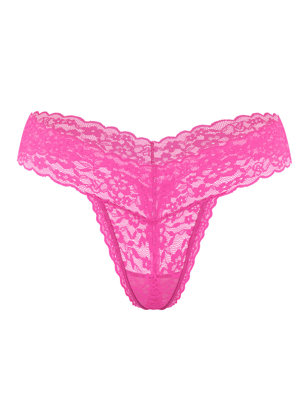 Victoria’s Secret The Lacie Lace Thong Panty Size L Neon Princess Pink NWT