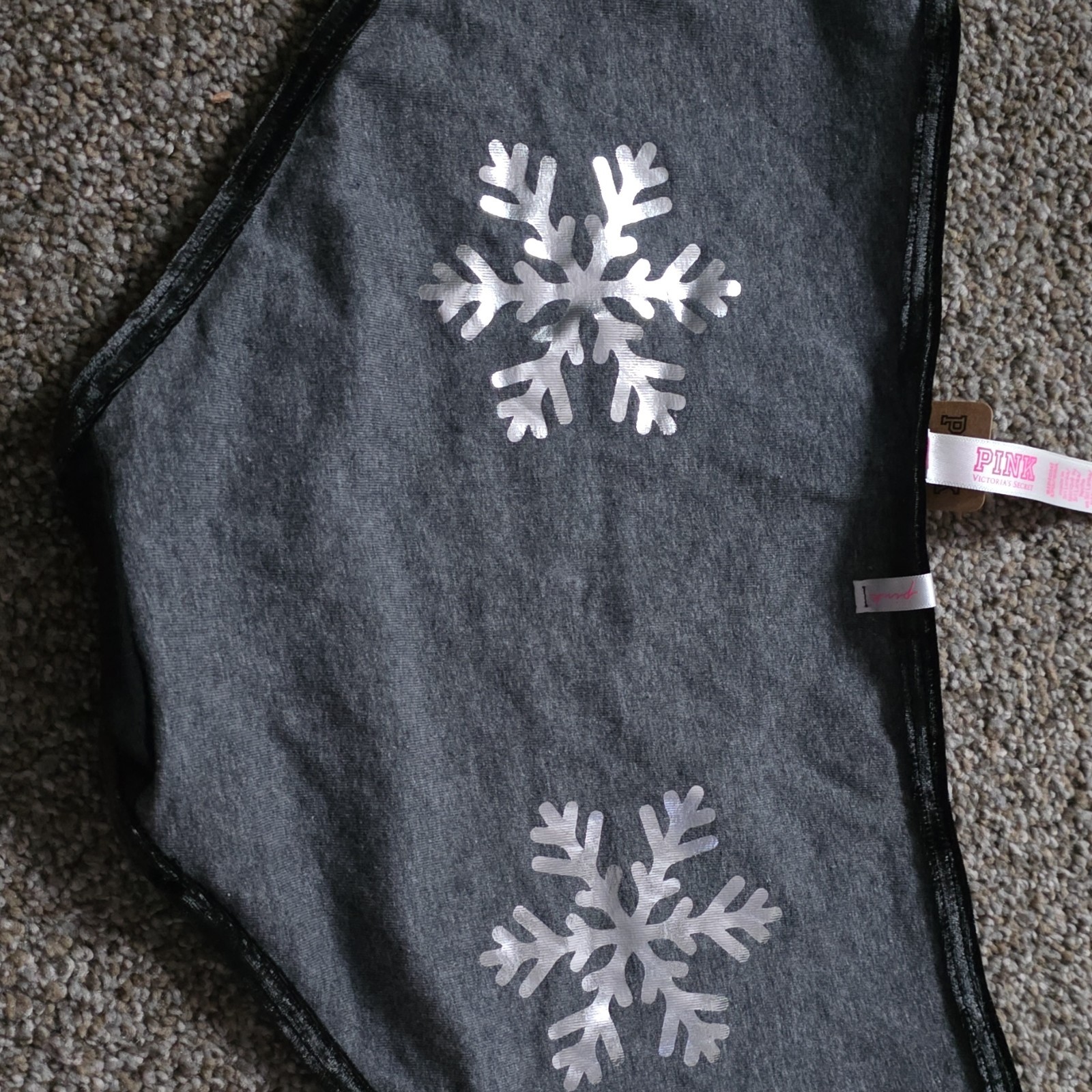 Victoria’s Secret Brief Panties Black Gray Snowflake Print Cotton S/P 1 Pack