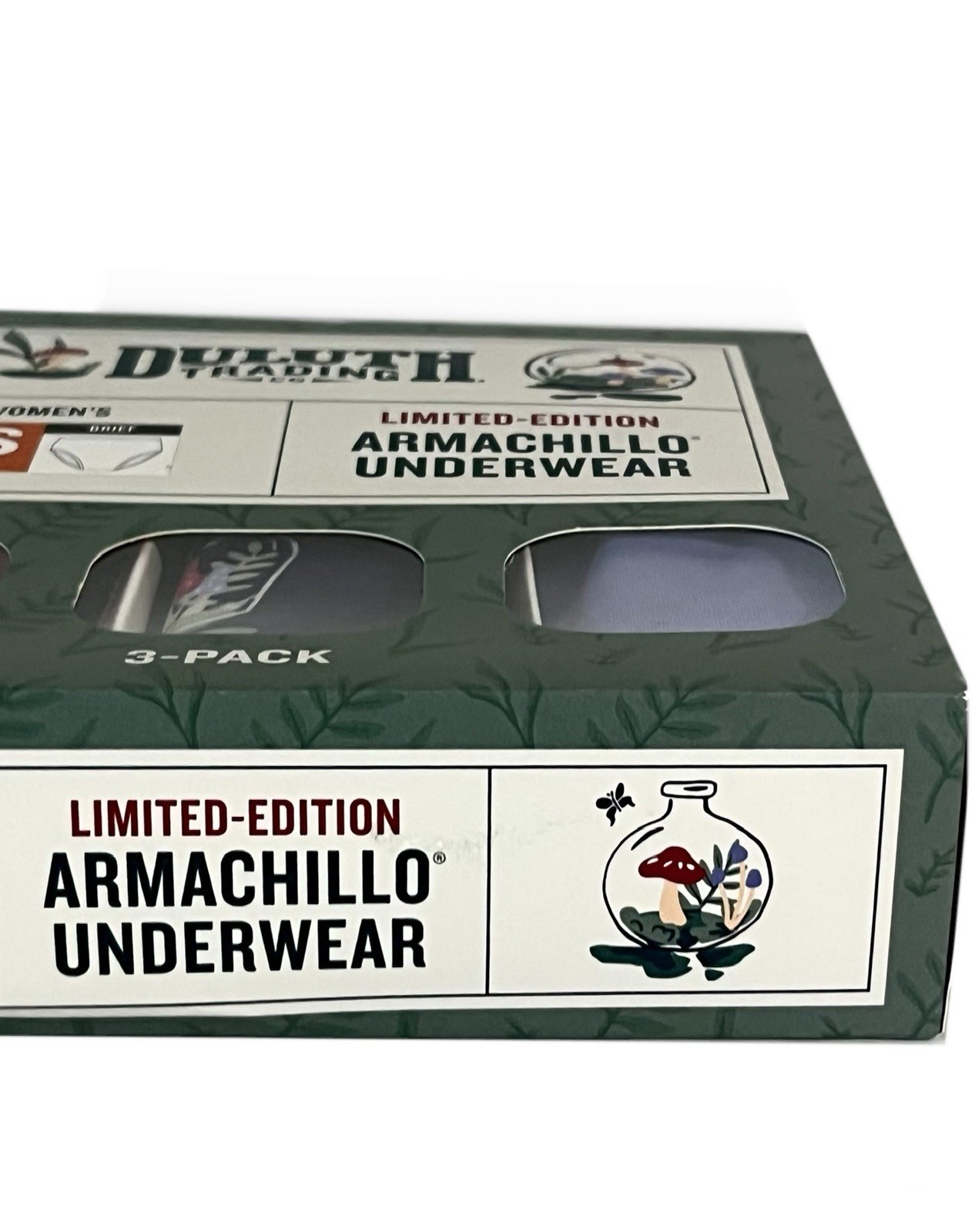 Duluth Women’s Armachillo Cooling Briefs Underwear/3pk Mushroom Terrarium Sz XS