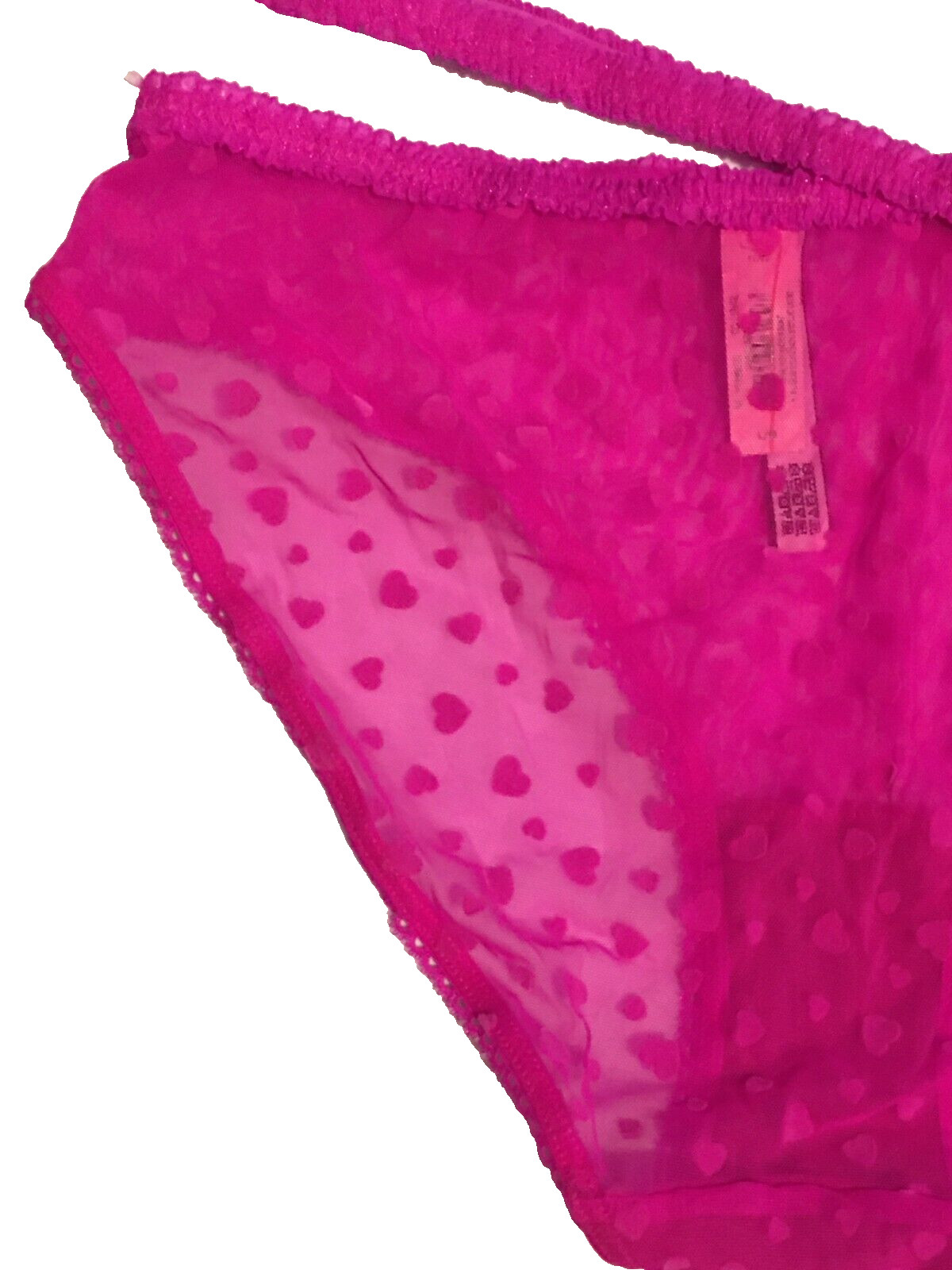 Victoria’s Secret Pink Heartbreaker Bikini Panty Size L Bali Orchid Hearts NWT