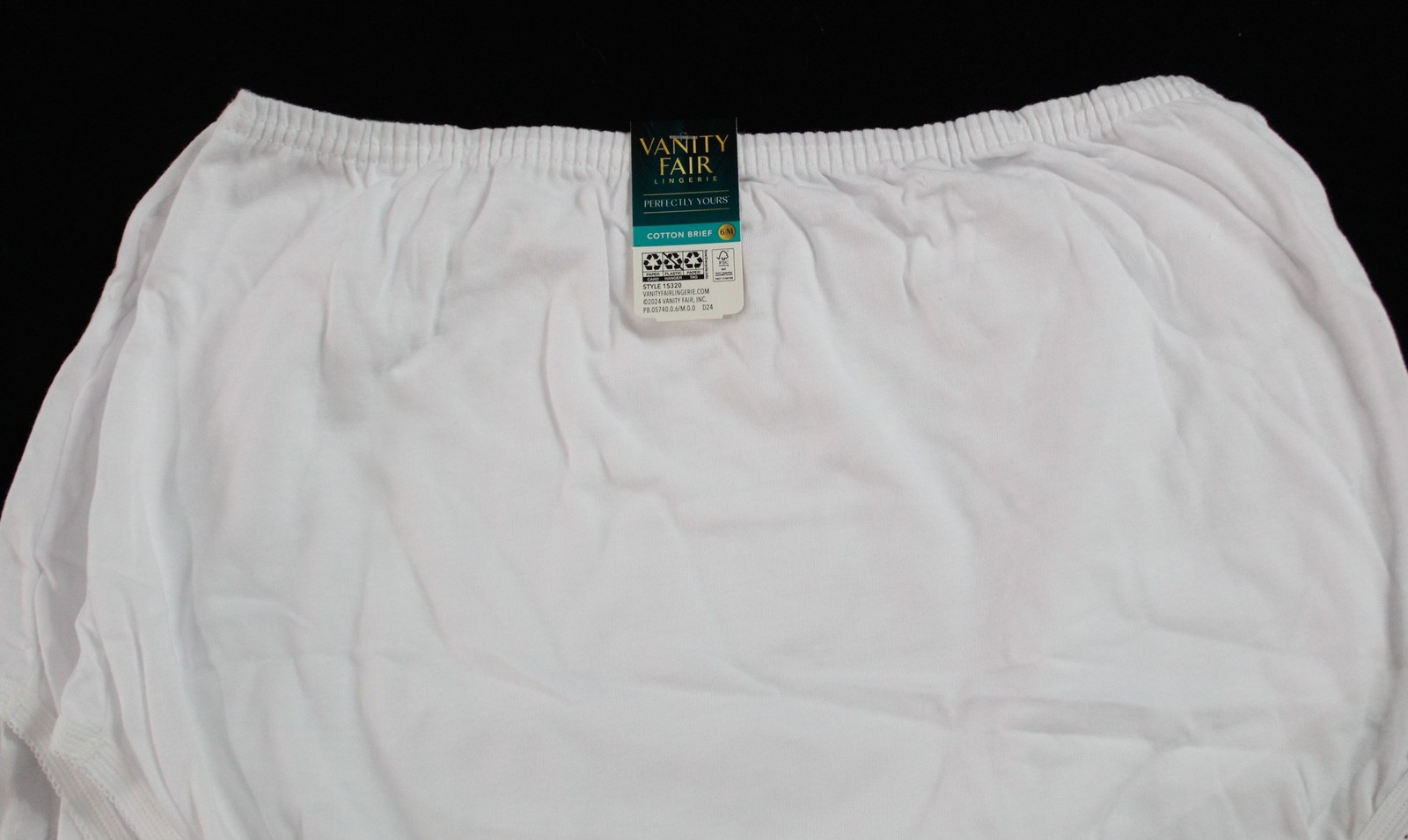 Vanity Fair Women’s 3-Pk Perfectly Yours Classic Cotton Briefs ZG3 White Medium
