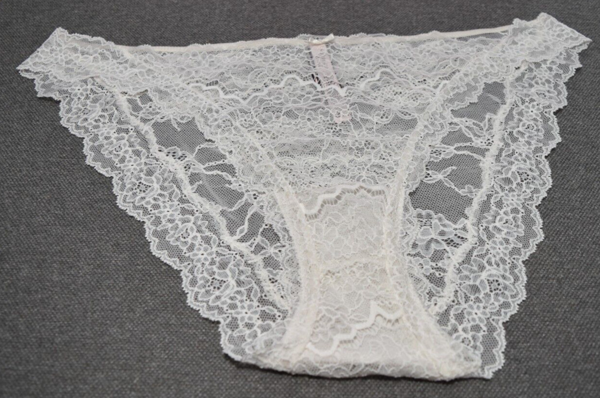 NWT Victoria’s Secret Dream Angels White Lace Cheekini Tanga BIkini Panty XXL 2X
