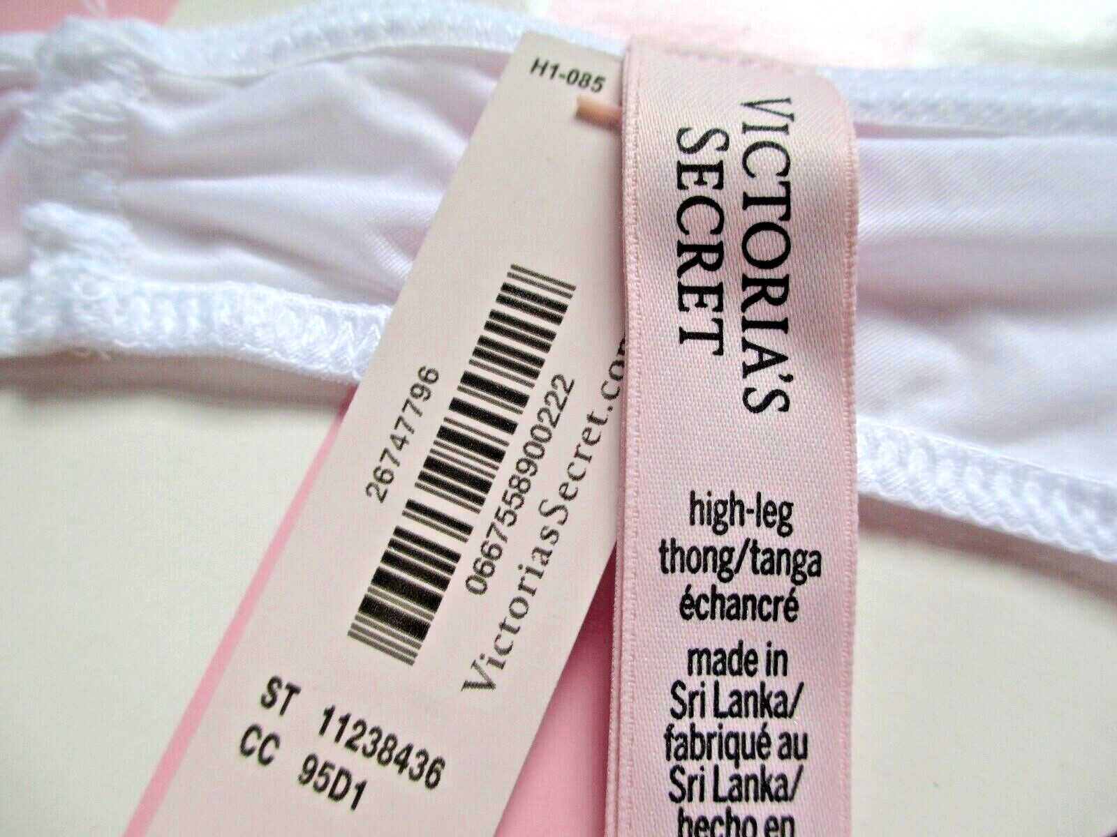 VICTORIA’S SECRET VERY SEXY Strappy Back High Leg Thong Panty VS White S M L XL