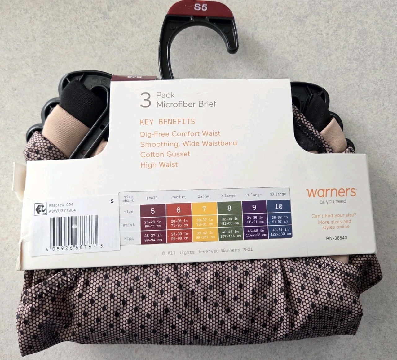 Warners Blissful Benefits SMALL Microfiber Dig Free Comfort Waist Briefs #10726