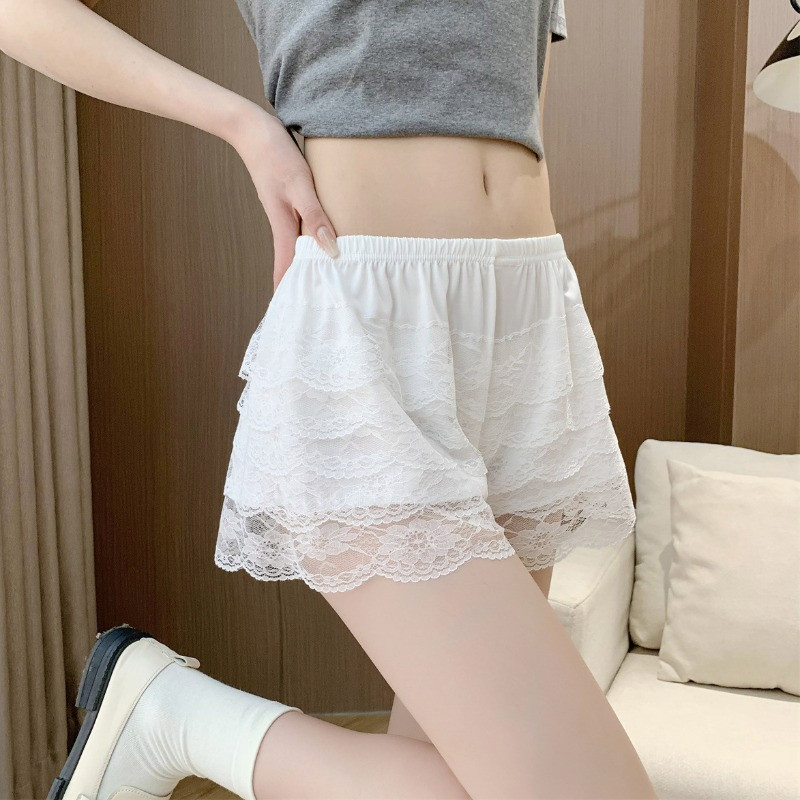 Lady Floral Underpants Lace Ruffle Layered Tiered Shorts Knickers Panties Summer