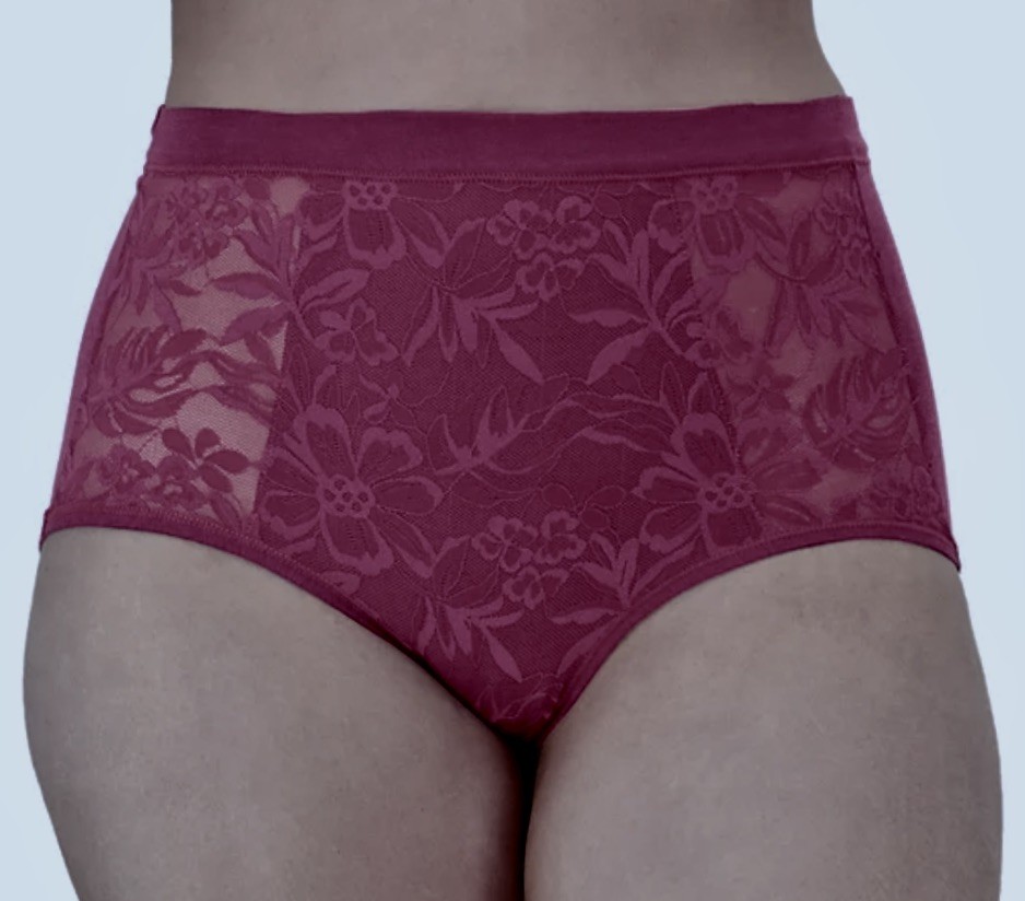 BALI Breathe Cotton Modal Lace Deep Cerise Pink Brief Panty Womens M 6 XL 2XL 9