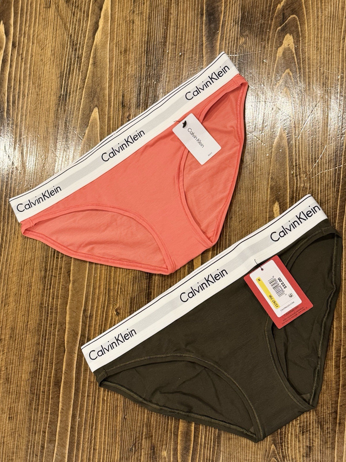 Lot of 2 Calvin Klein Women’s Sz Medium Modern Cotton Bikini Panties F3787 NWT