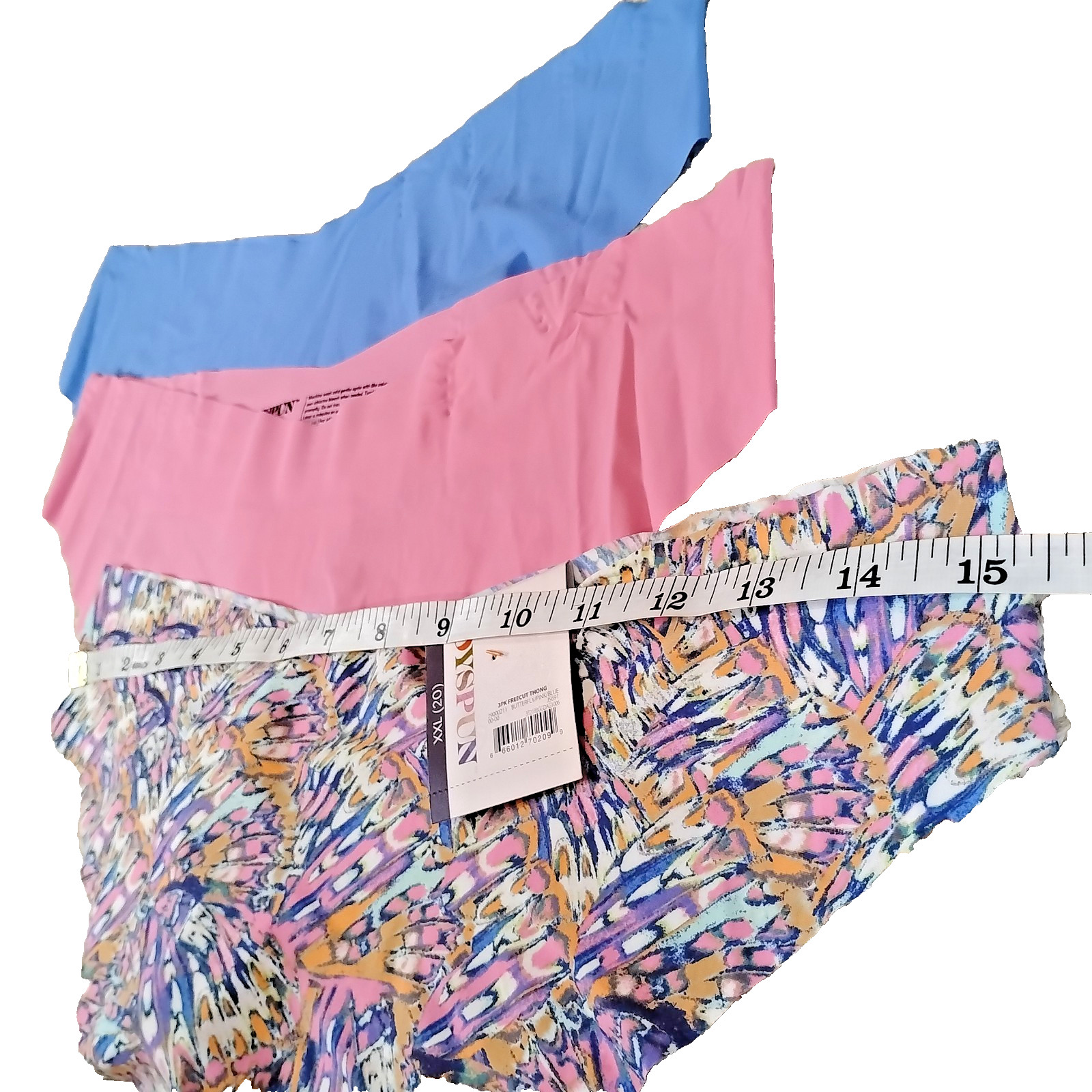 Women XXL Free Cut Thong Panty Lot Of 3 No-Show Thong Pink Blue Cooling NWT Y2K