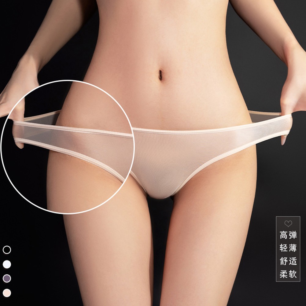 Sexy Women’s Sheer Panties Low Rise Underwear Briefs with See Through Detailing