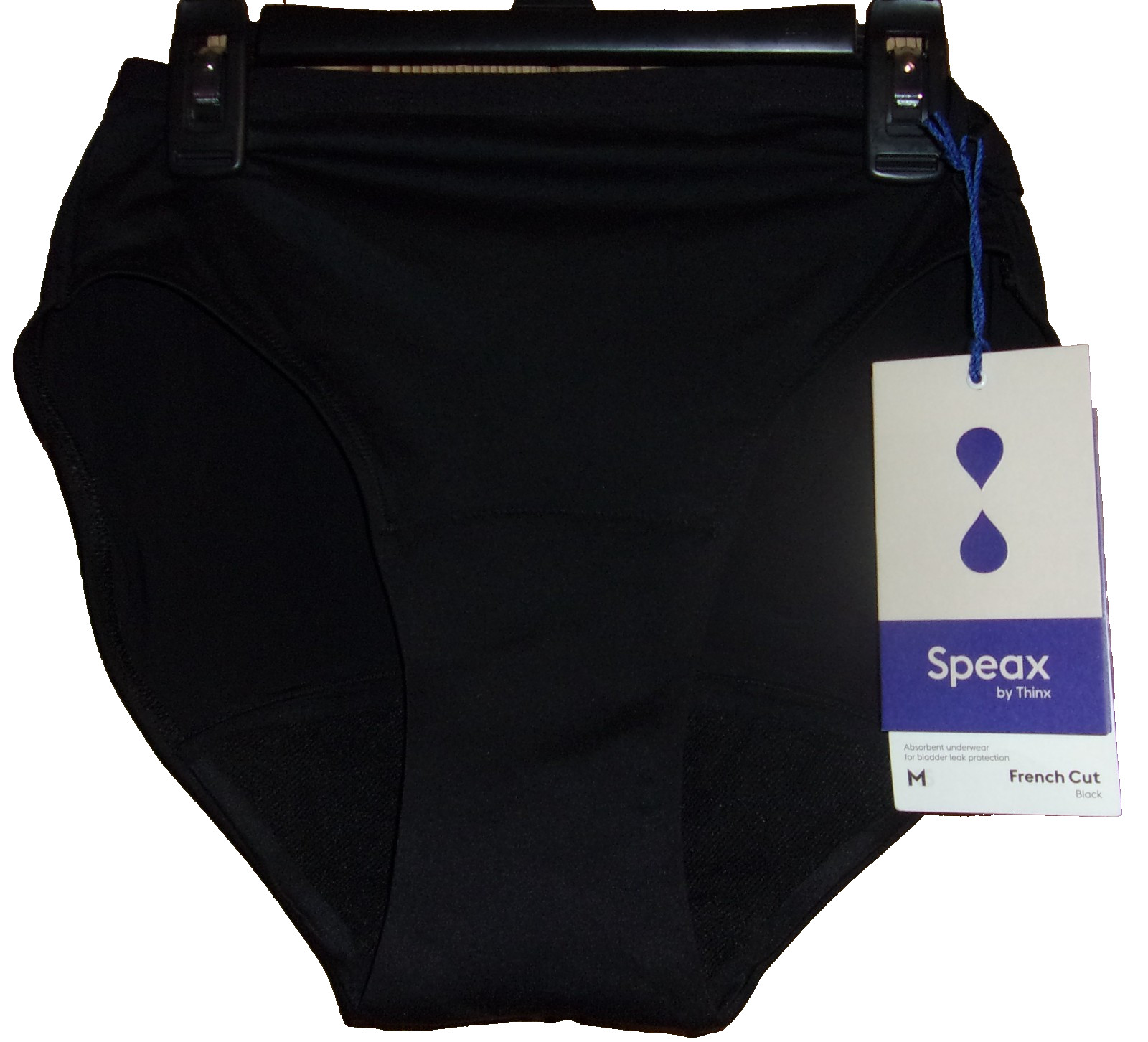 SPEAX by THINX Moderate Absorbent French Cut Panty BLACK Size: MEDIUM NWT $35