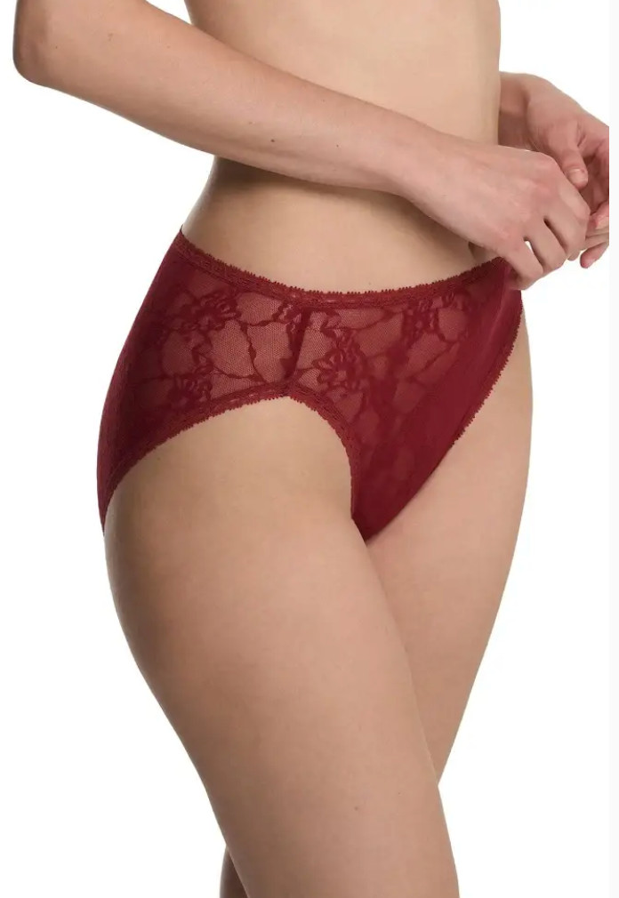Natori One Size (S-XL) Bliss Allure Lace French Cut Brief Panty 772303 Brown NWT