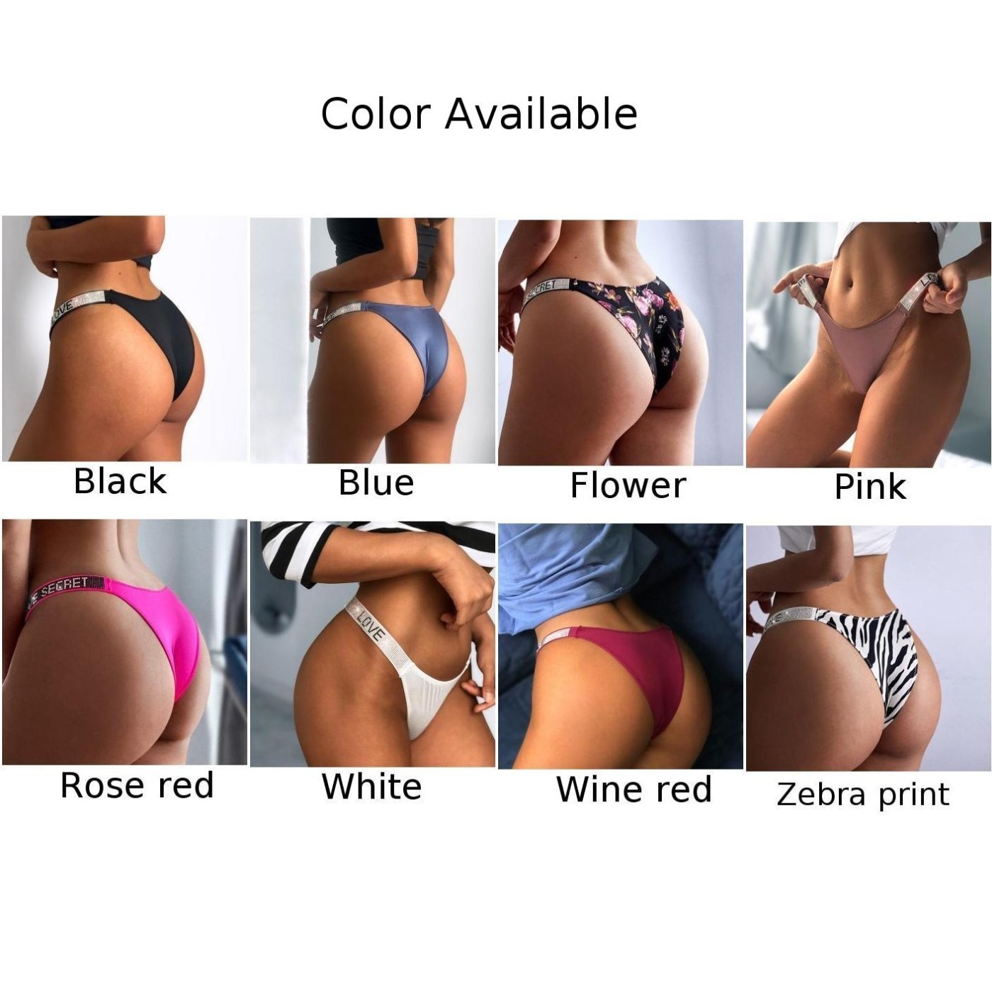Daily Women Thongs Shine Sleepwear Solid Backless Stretch T-back Underpants