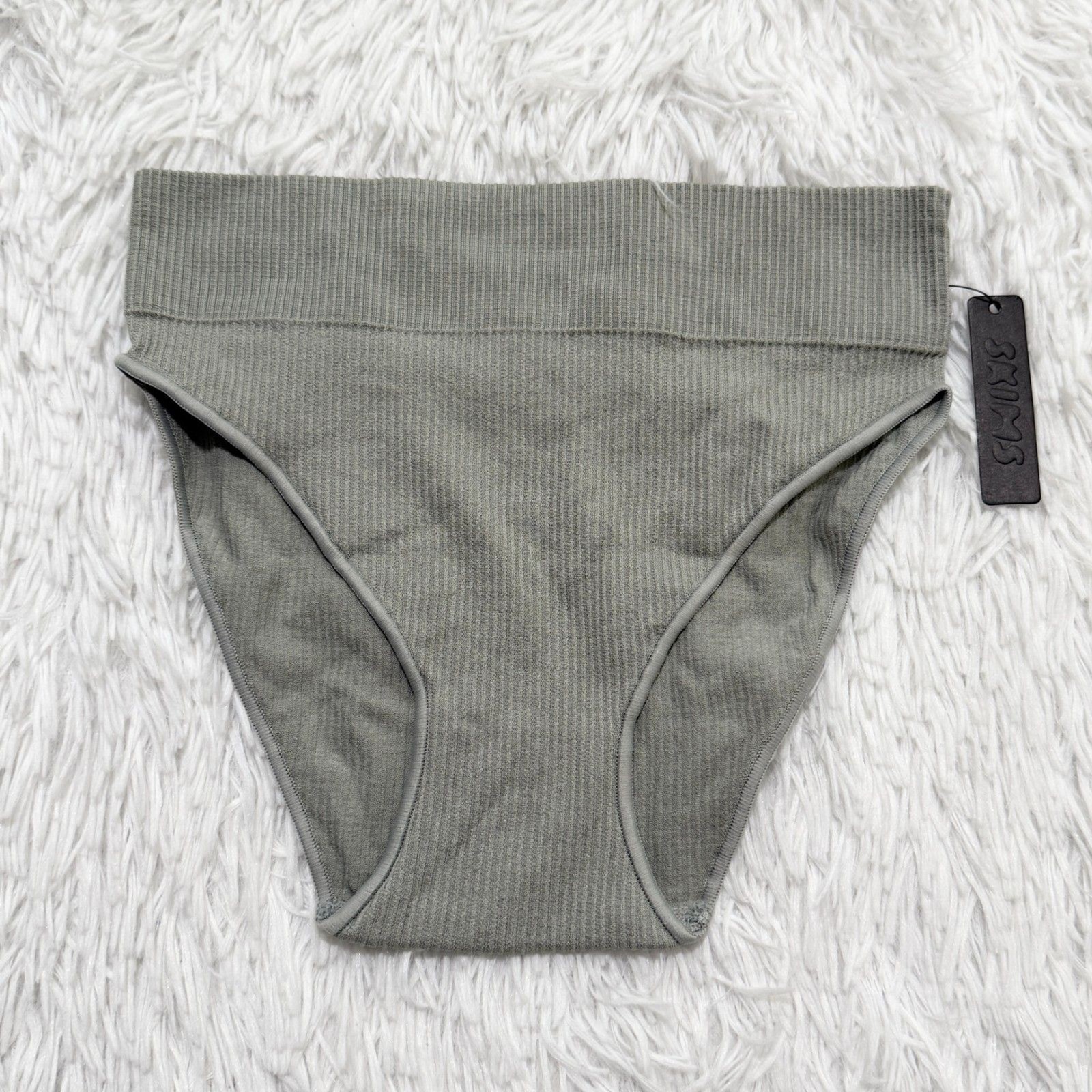 BNWT Women SKIMS Seamless Ribbed Cheeky Underwear in Mineral Size XXS/XS