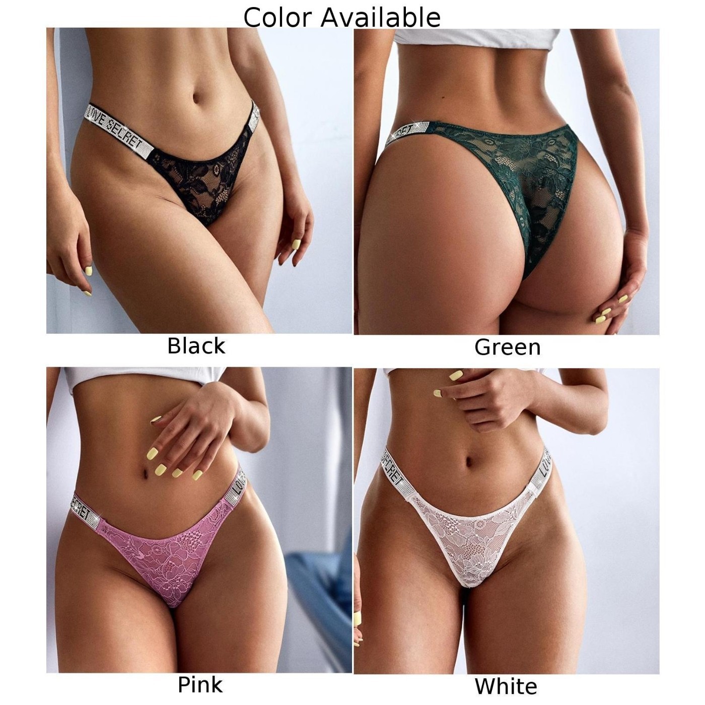 Simple Solid colored Women’s G string Thongs Underwear Low Waist Briefs