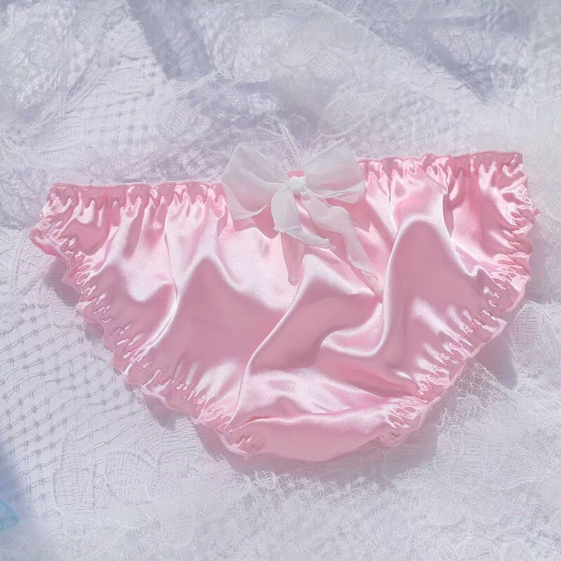 Sweet Lady Girls Faux Satin Underwear Panties Briefs Bowknot Sexy Knickers Cute