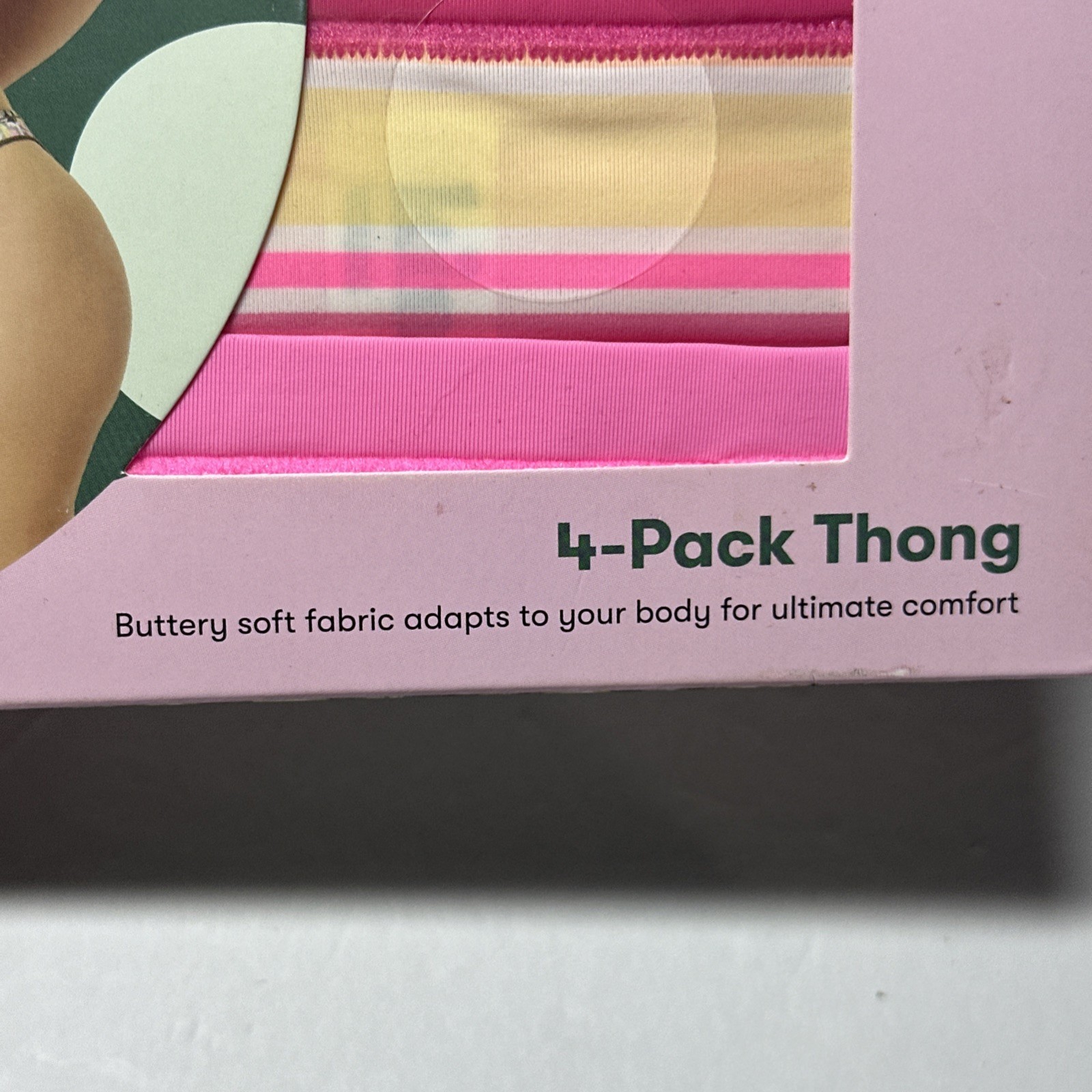 Kindly Yours So Comfy Thong Underwear 4-Pack XXL (20)Pink,Magenta,Stripe,Black