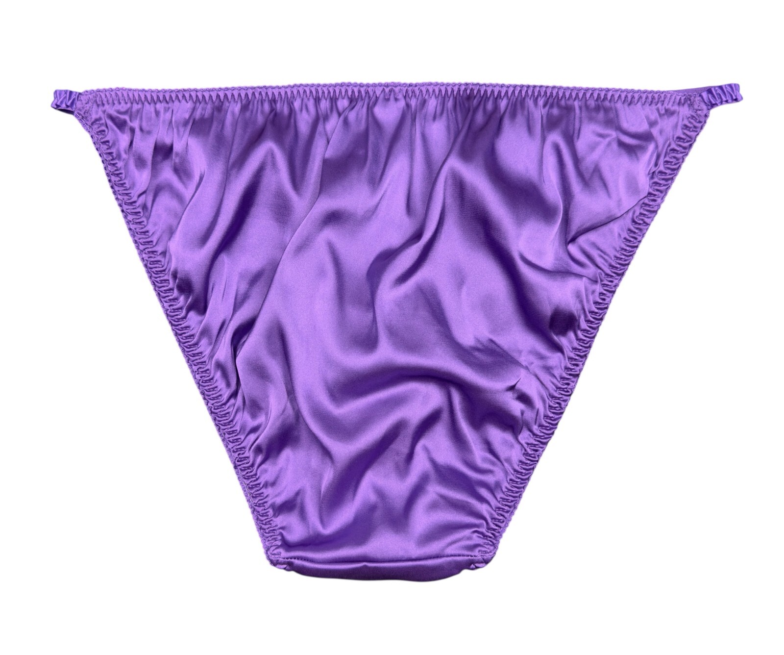 Classic Satin String Bikini Purple L