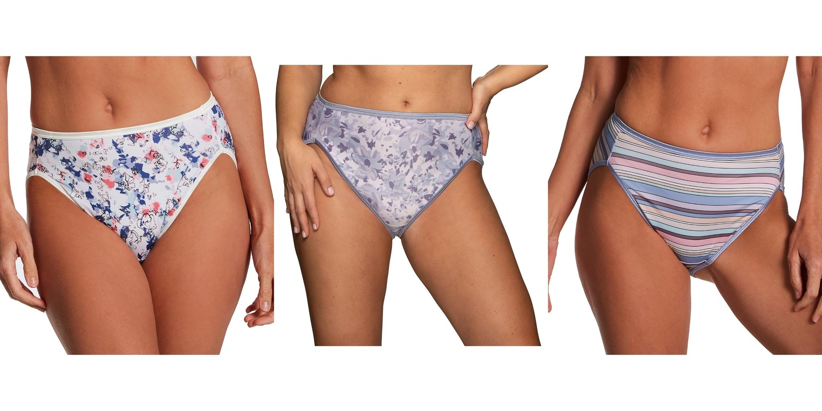 3 Pk Vanity Fair Illumination HI-CUT Brief 13108 Garden~Flower~Studio Print 8-10