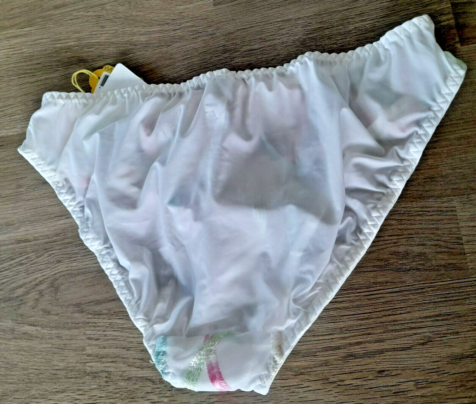 Barbara COTILLION Sheer Ivory Multi Embroidered High Leg Mid Rise Brief