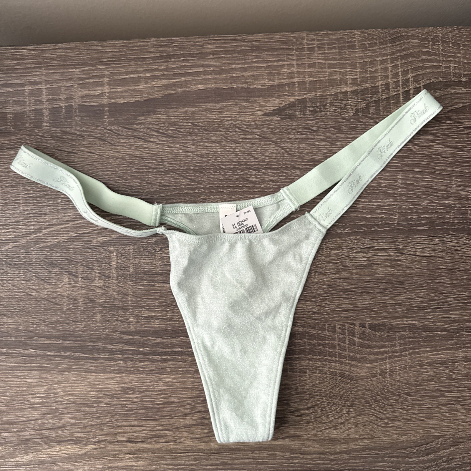 Pink Victoria’s Secret Medium, Mint, Green Sparkle, Logo Thong Panties