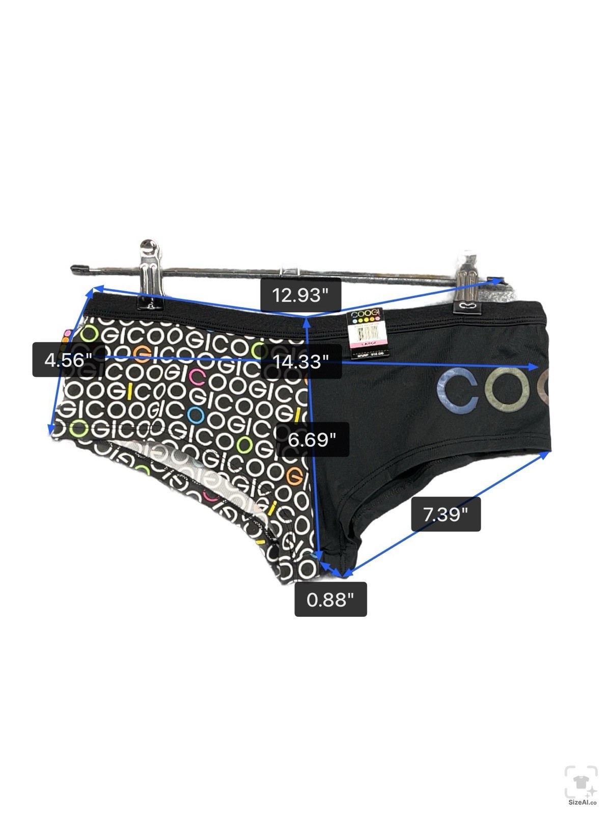 COOGI Women Underwear Black Graphic Print L Large