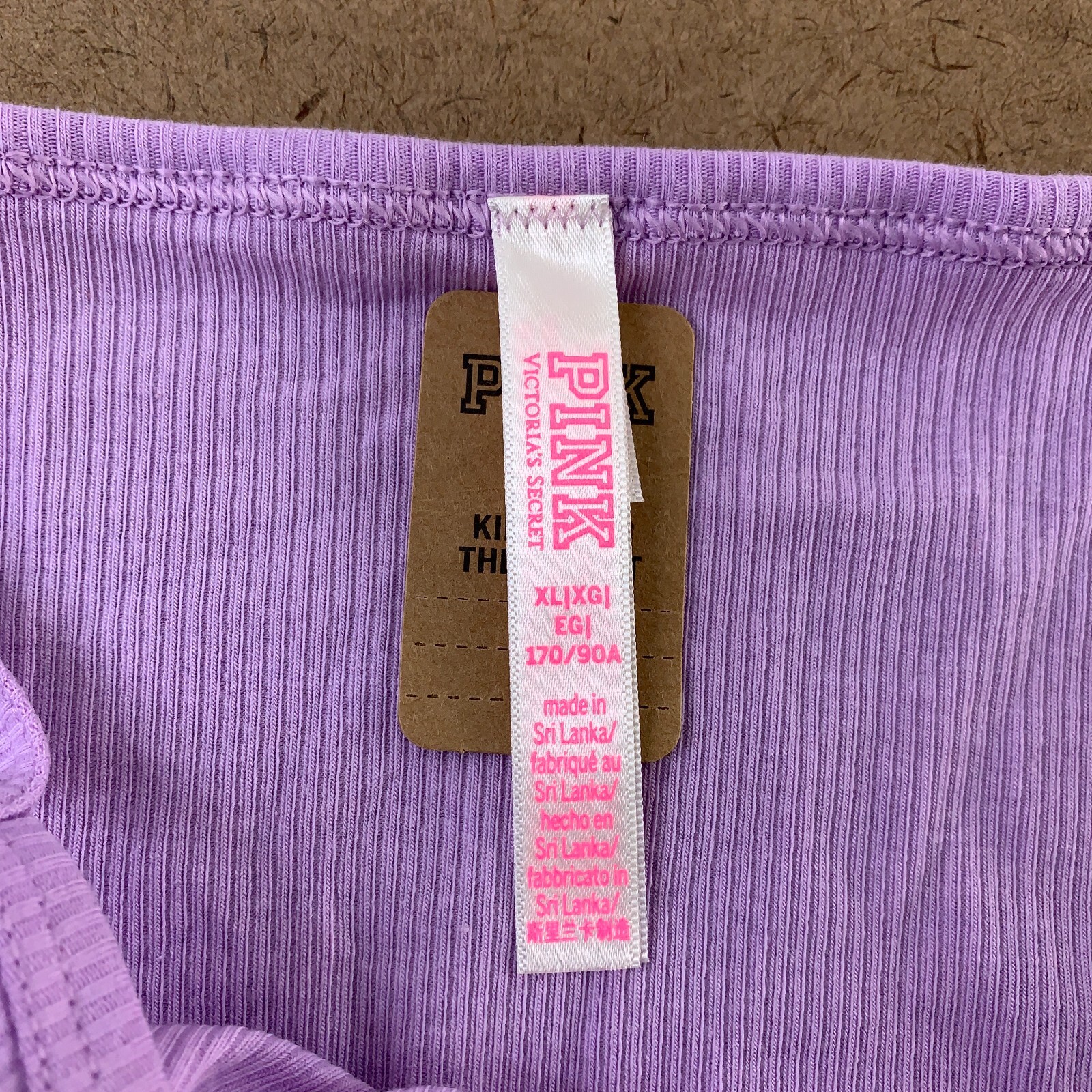 PINK Victoria’s Secret Women’s XL Lilac Rib Knit Bikini Panty NWT