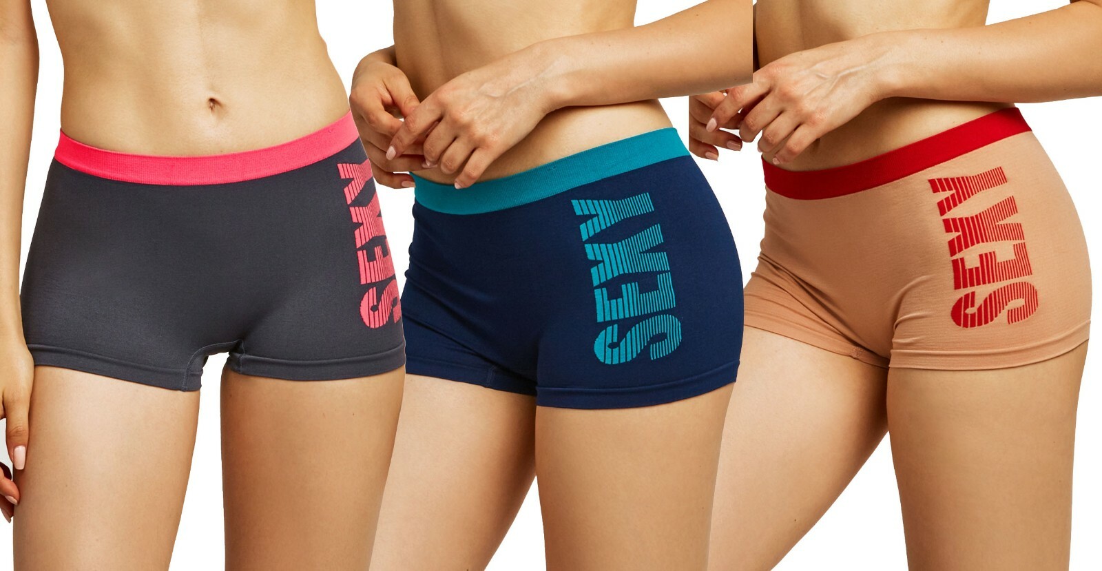 3 Pack Seamless Boy Shorts Panties Women’s Comfy Underwear with SEXY pattern