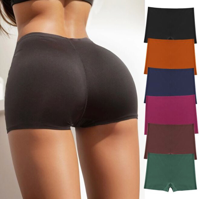 6 Pack Lot Sexy Womens Ice Silky Panties Boyshorts Ladies Underwear Lingeries