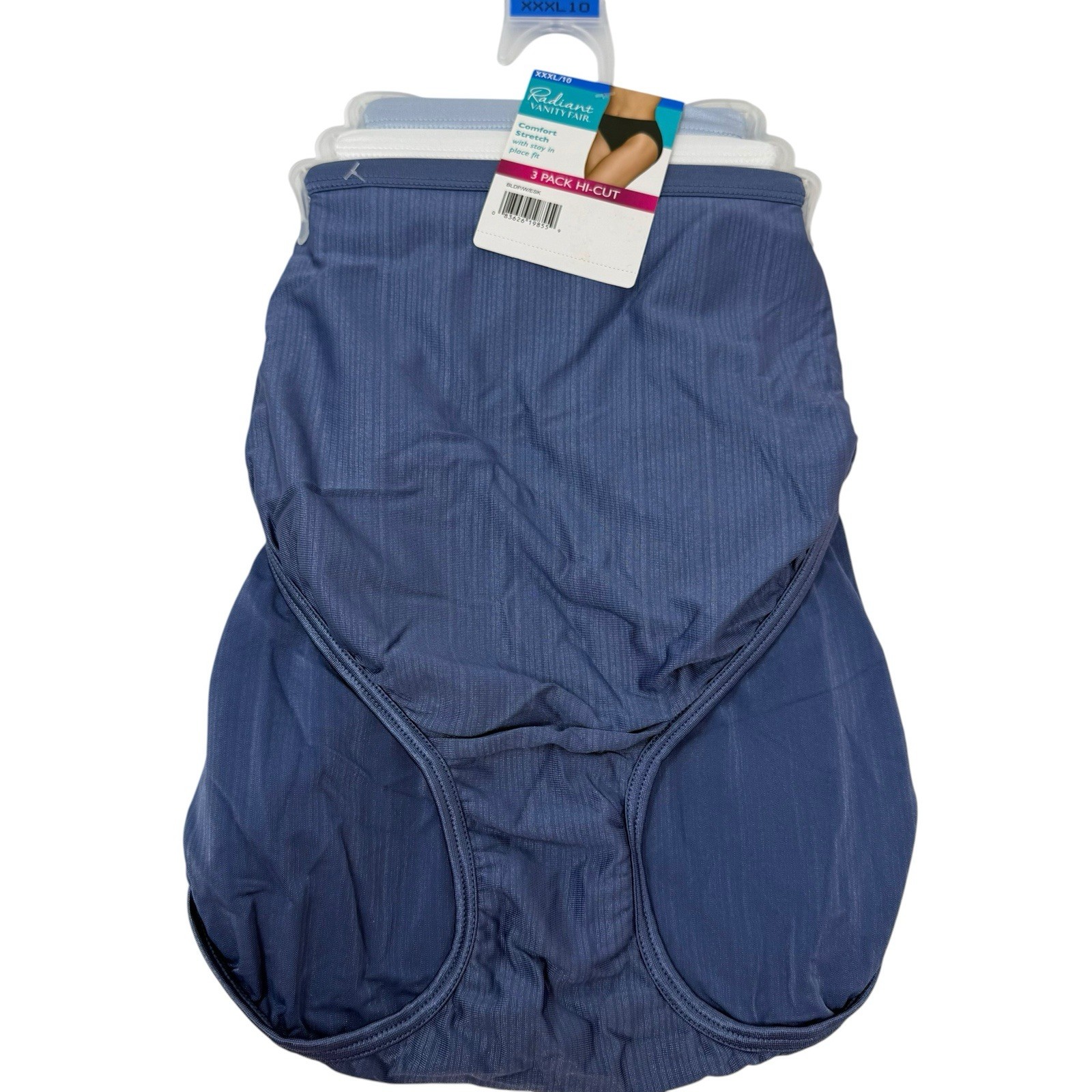 VANITY FAIR Radiant 3-Pair Hi-Cut Brief Underwear Panties Blues Size 3XL (10)