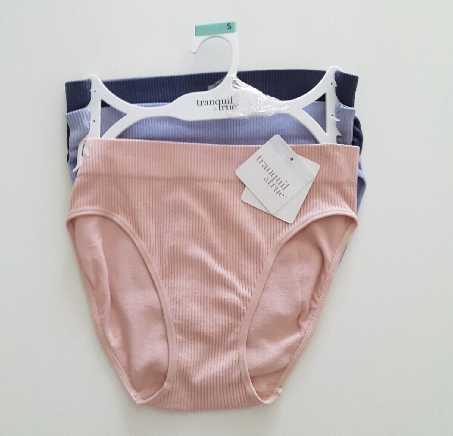 Tranquil & True Womens Size S Hipsters Ribbed Seamless Pink Purple 3 Pack