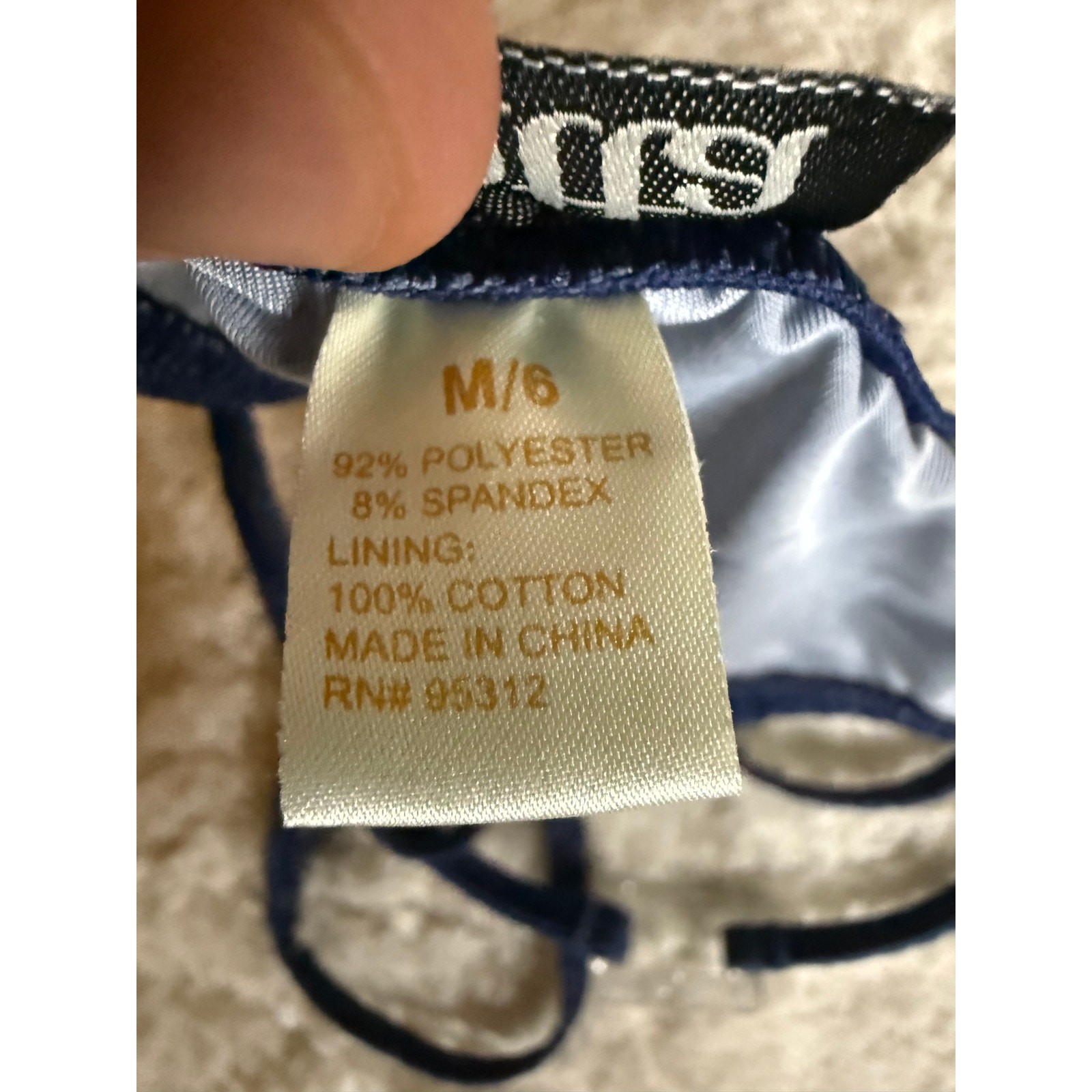 NWOT biatta Blue Denim Look Micro Thong G-String Panties Size M/6 Vintage Y2K