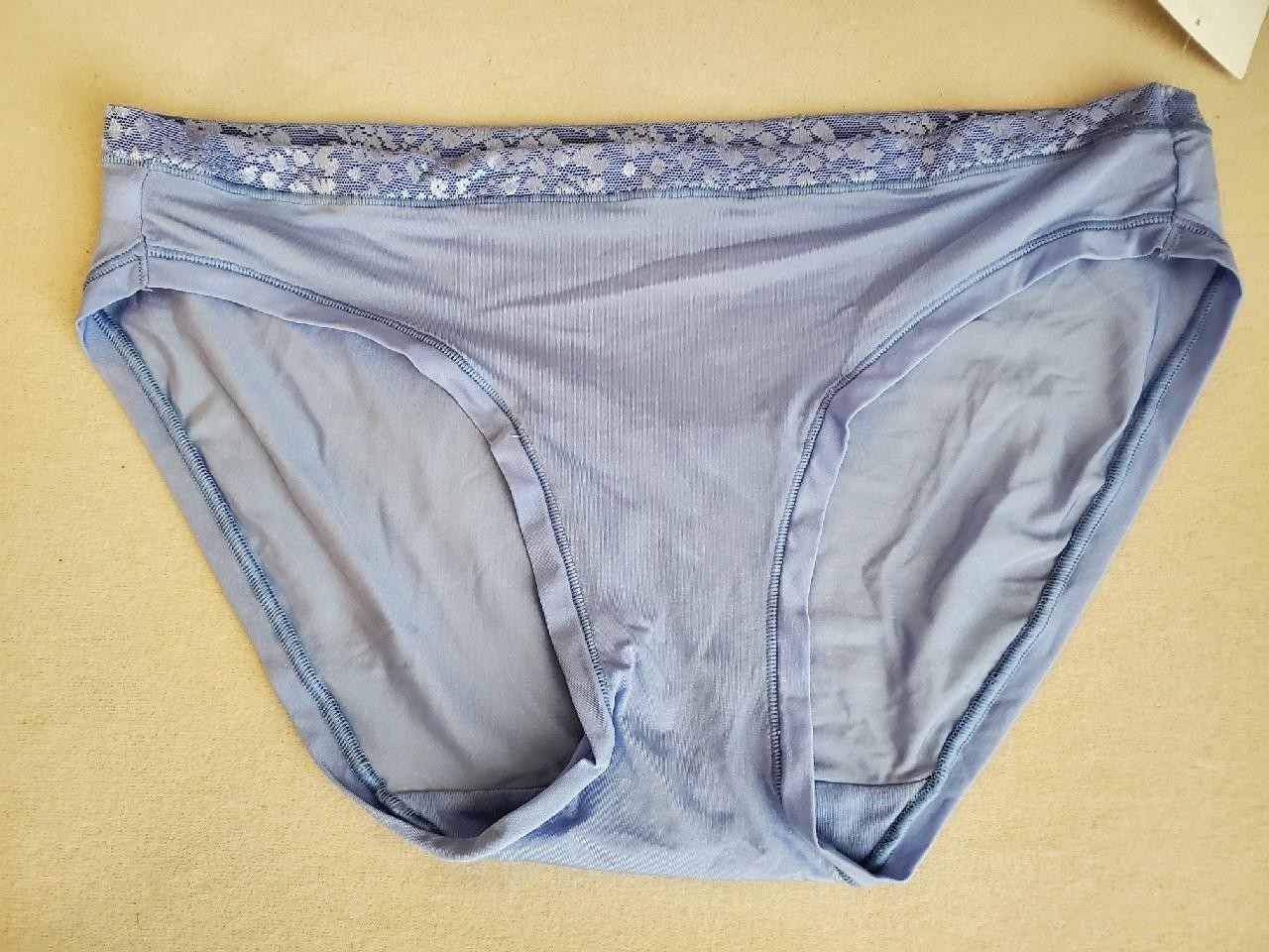 NWT LE MYSTERE SAFARI BIKINI PANTIES NYLON WHISPER BLUE 2578 M