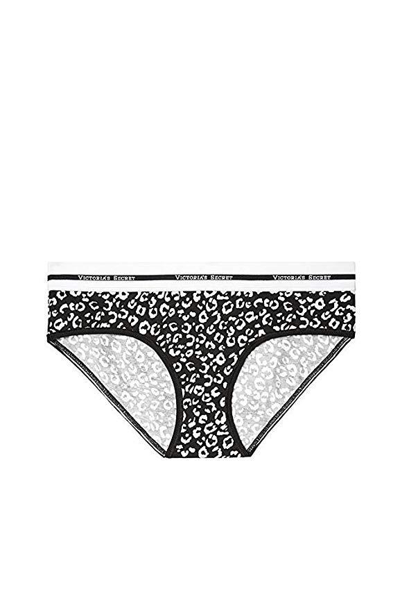 Victoria’s Secret Cotton Lingerie Logo Hiphugger Panty Black Animal S