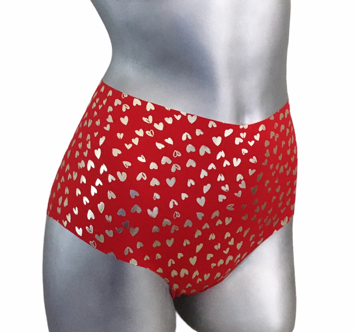 Victorias Secret Sexy Illusion No Show Shimmer Midi Brief Panty Hearts XL Nwt