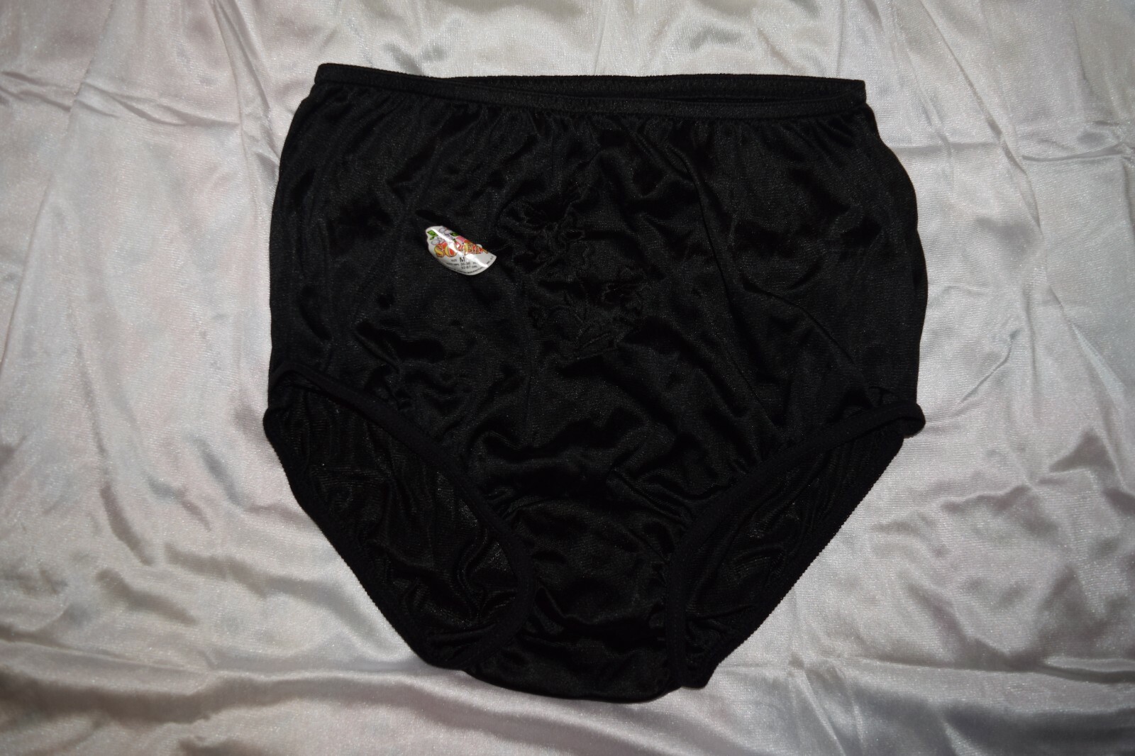 NEW BLACK SOEN NYLON BRIEF PANTIES NWT LARGE