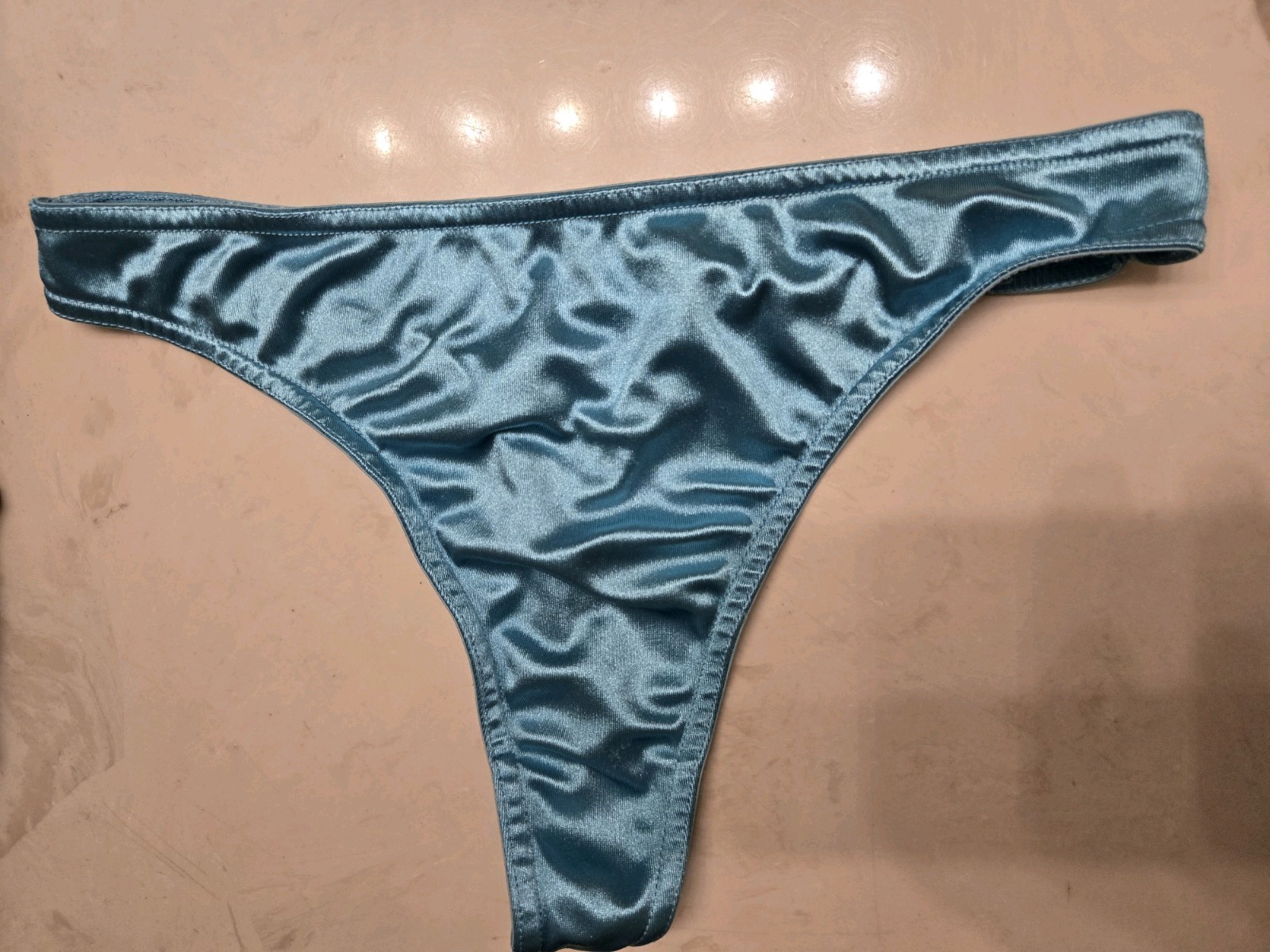 Vintage blue Satin Thong Unbranded Size Medium New Old Stock